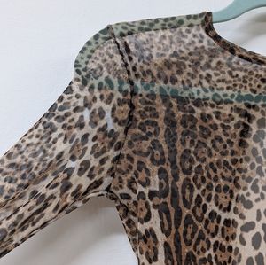 Cheetah Body Suit Sheer (S)